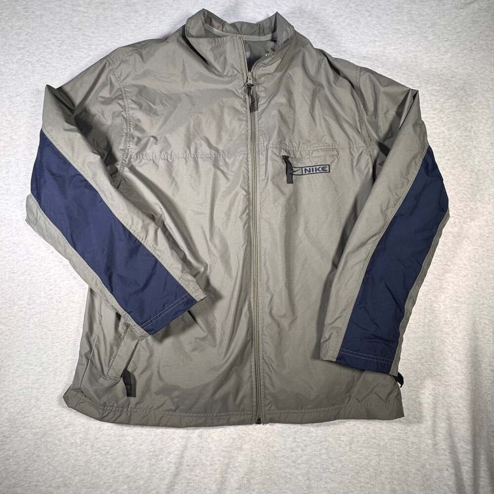 Vintage Nike Full Zip Windbreaker Jacket Grey Blue Size XL